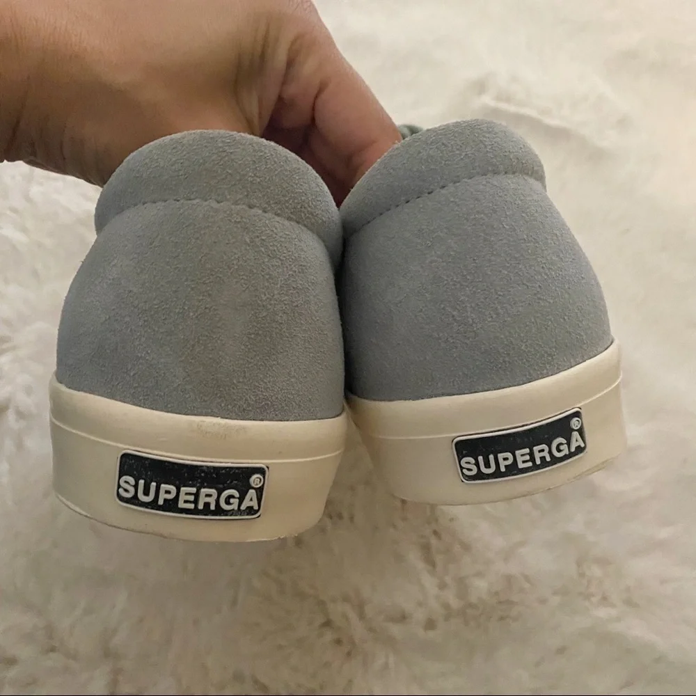 Superga Suede Low Top Baby Blue Suede Sneakers‎